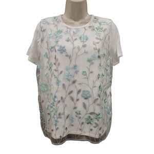 NEW Alfred Dunner women PS top Coquette Feminine Cottagecore Romantic